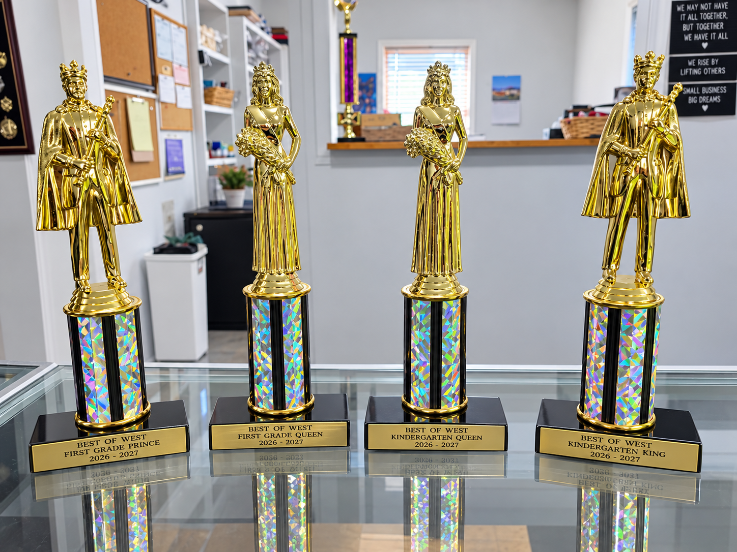 Custom acrylic awards for an employee of the year program